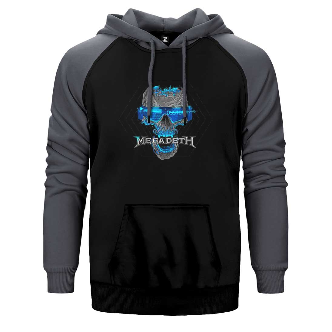 Megadeth Dystopia Skull Çift Renk Reglan Kol Sweatshirt / Hoodie