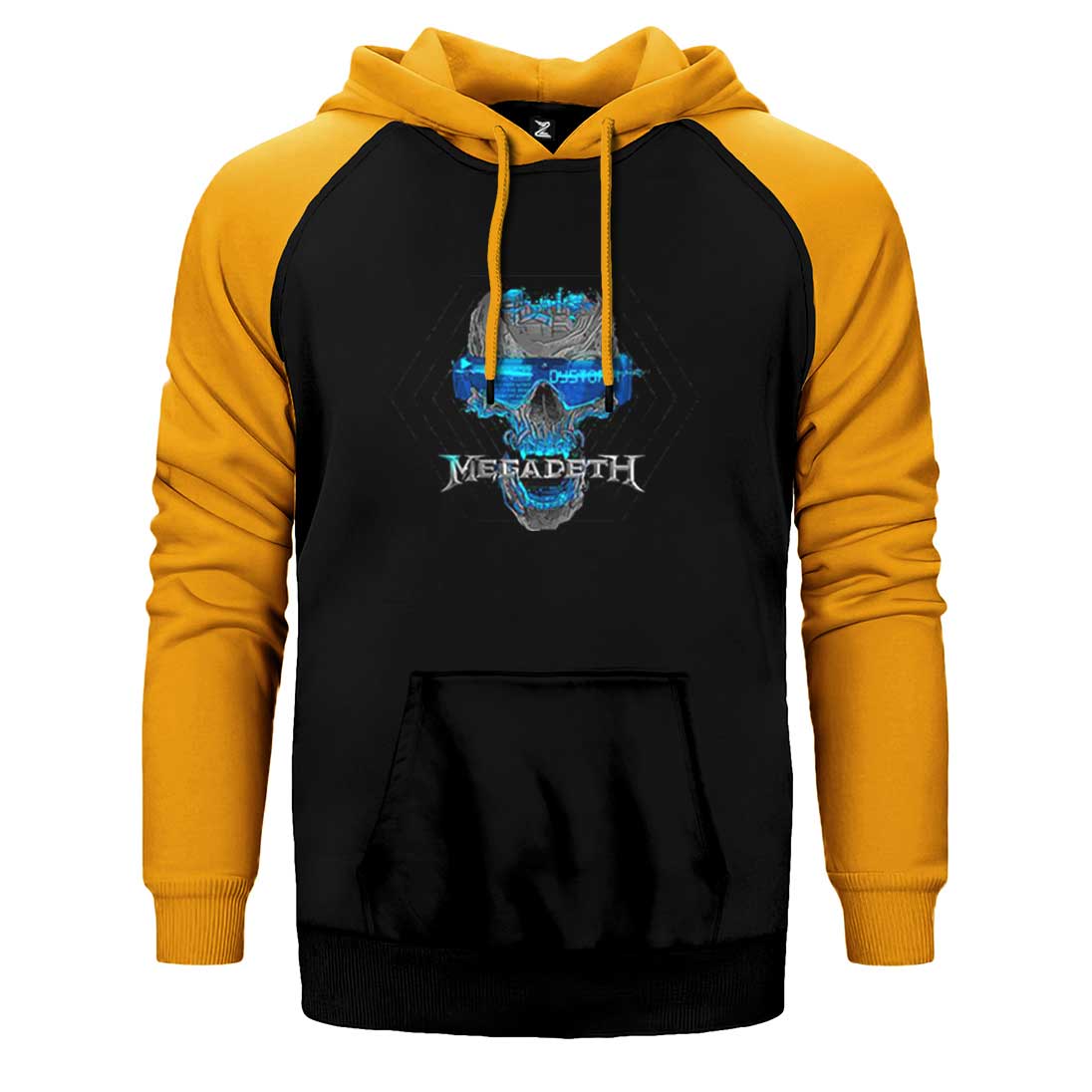 Megadeth Dystopia Skull Çift Renk Reglan Kol Sweatshirt / Hoodie