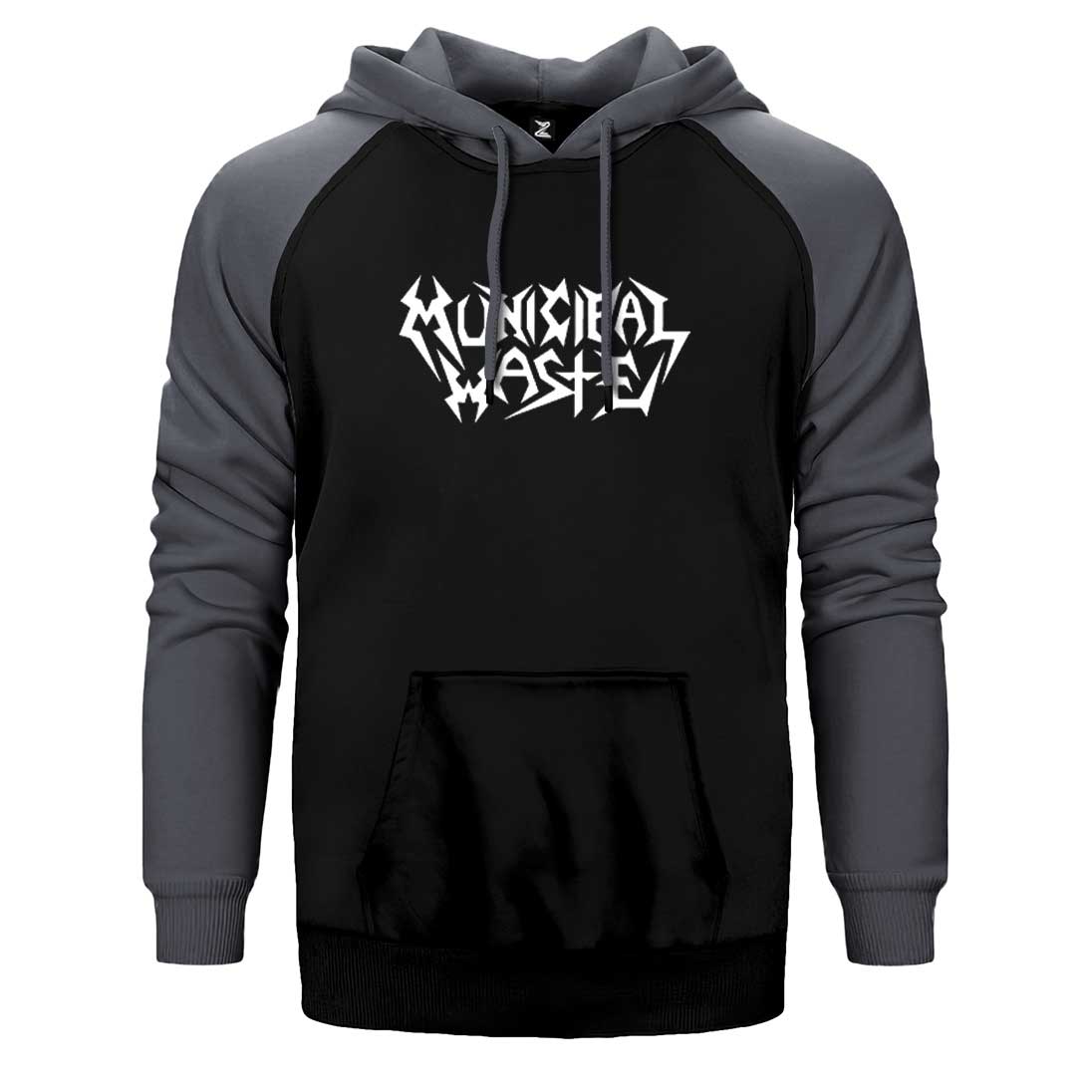 Municipal Waste Text Çift Renk Reglan Kol Sweatshirt / Hoodie