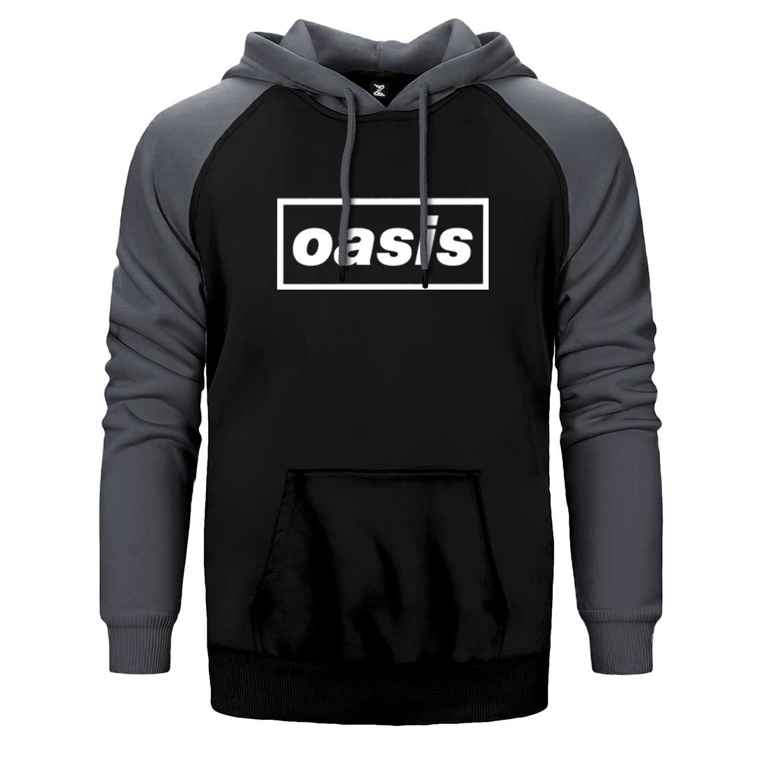 Oasis Text Çift Renk Reglan Kol Sweatshirt / Hoodie