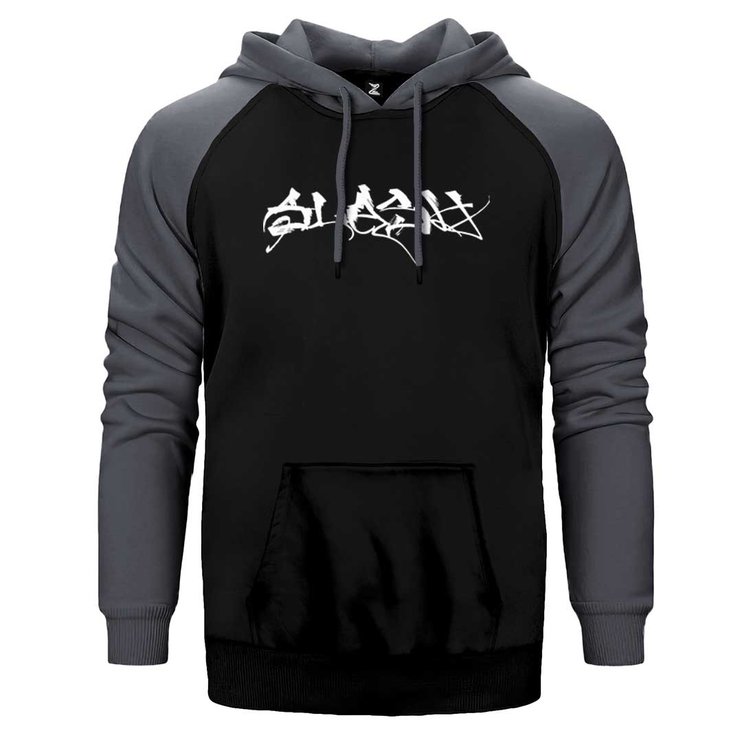 Slash Logo Çift Renk Reglan Kol Sweatshirt / Hoodie