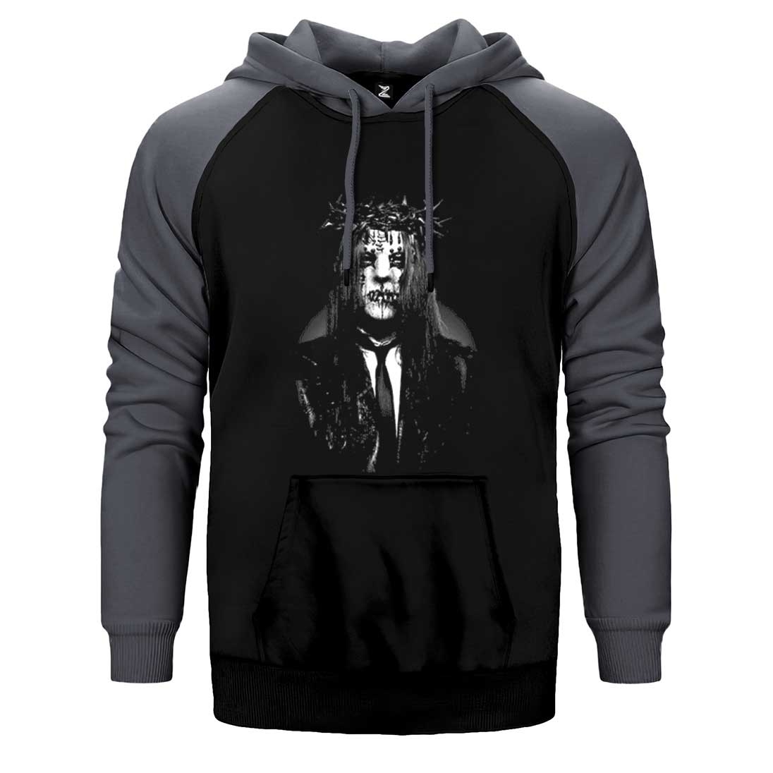 Slipknot Joey Jordison Portre Çift Renk Reglan Kol Sweatshirt / Hoodie