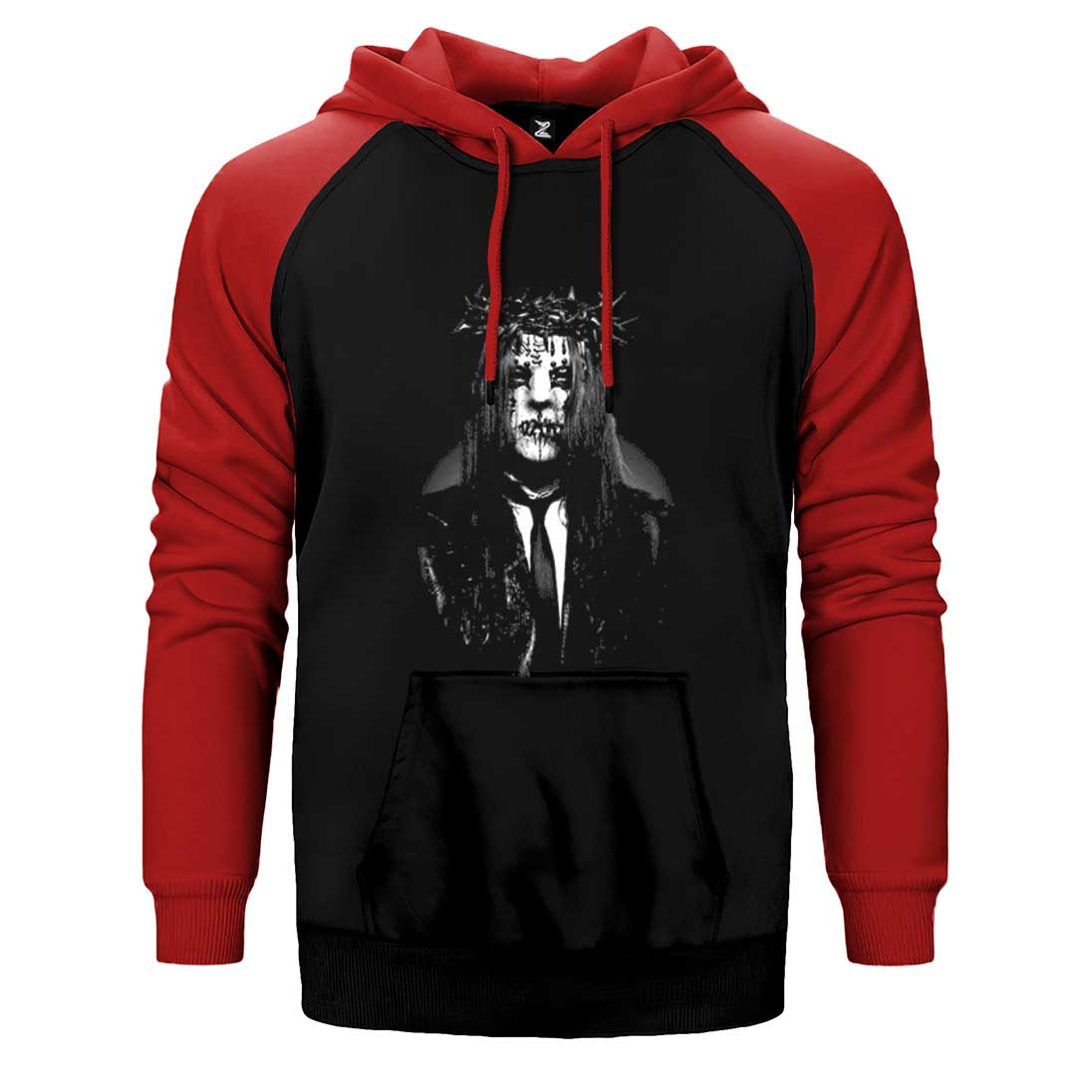 Slipknot Joey Jordison Portre Çift Renk Reglan Kol Sweatshirt / Hoodie
