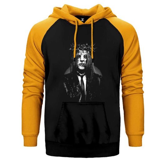 Slipknot Joey Jordison Portre Çift Renk Reglan Kol Sweatshirt / Hoodie
