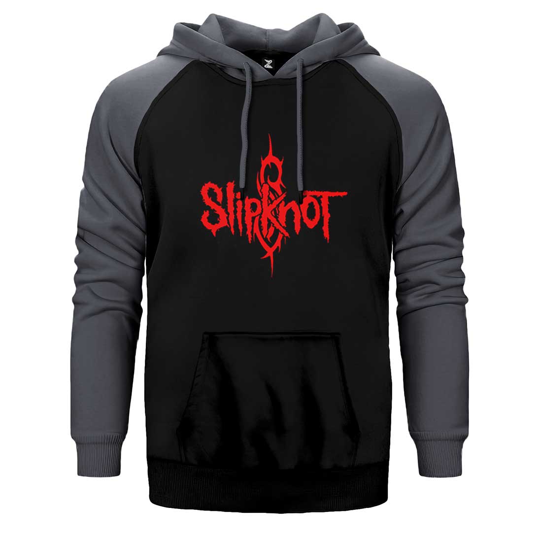 Slipknot Logo Red Çift Renk Reglan Kol Sweatshirt / Hoodie