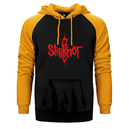 Slipknot Logo Red Çift Renk Reglan Kol Sweatshirt / Hoodie