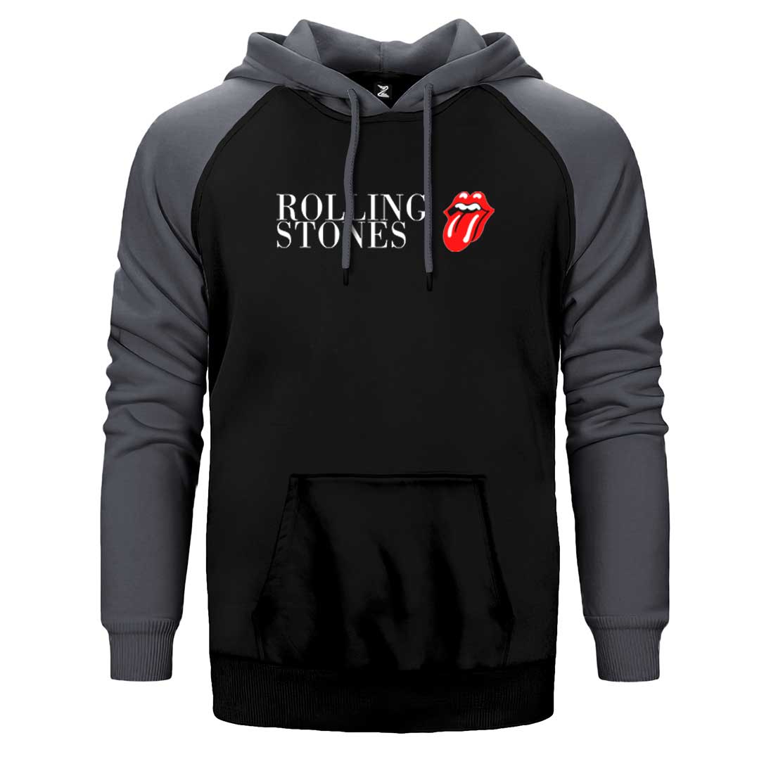 The Rolling Stones Logo Text Çift Renk Reglan Kol Sweatshirt / Hoodie