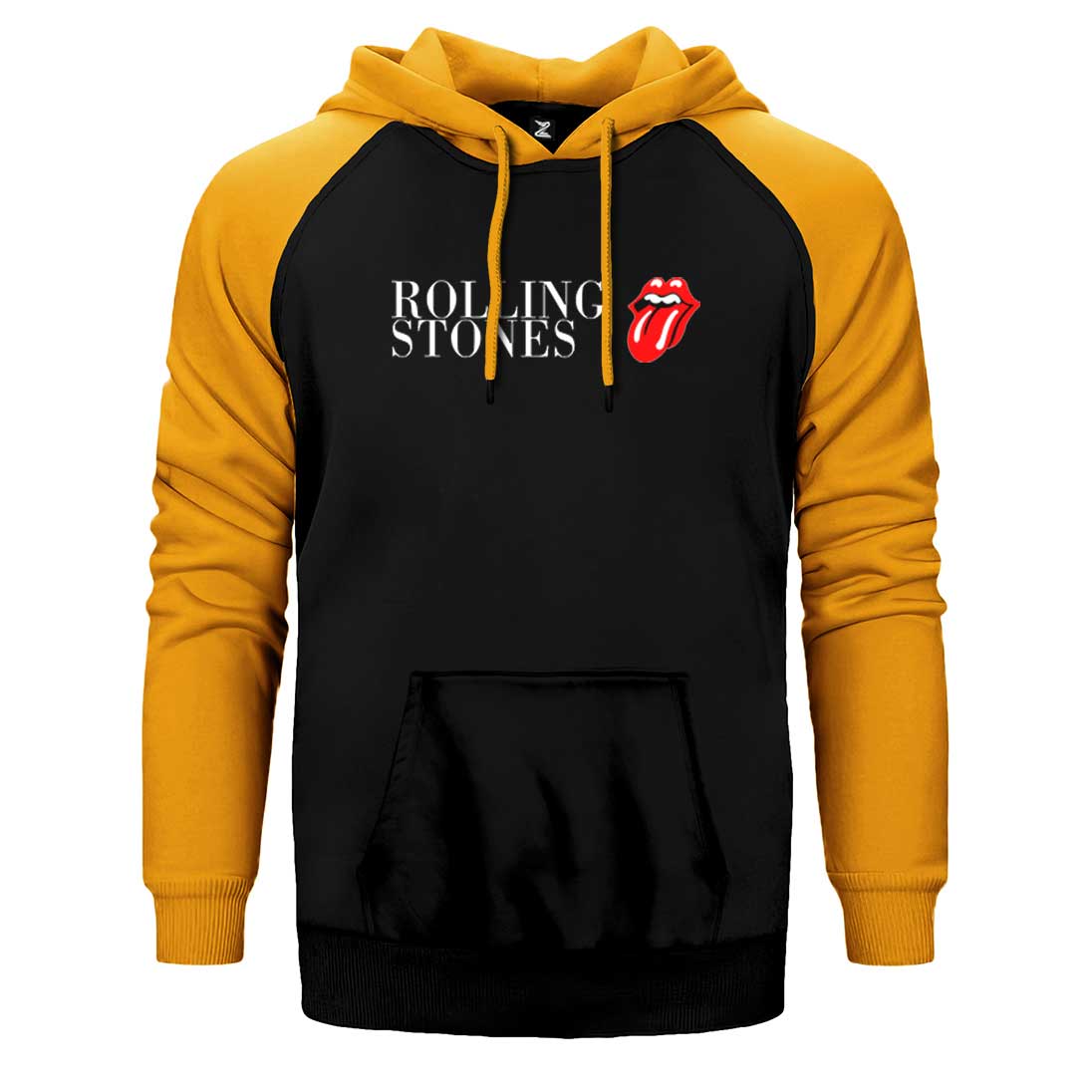 The Rolling Stones Logo Text Çift Renk Reglan Kol Sweatshirt / Hoodie