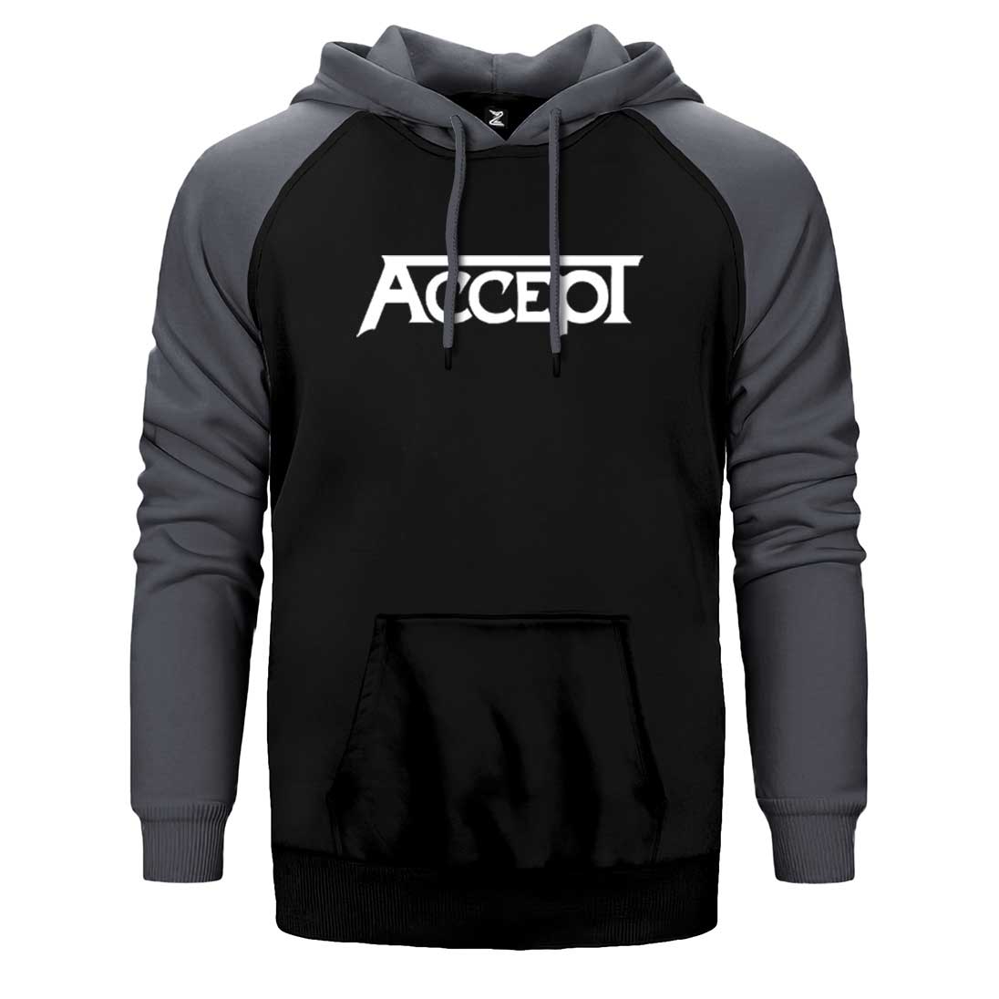 Accept Classic Logo Çift Renk Reglan Kol Sweatshirt / Hoodie