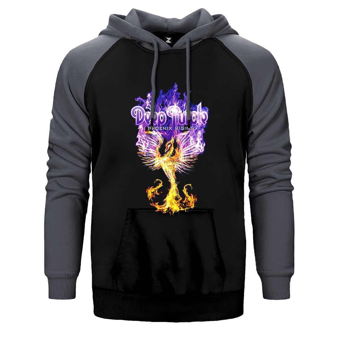 Deep purple Phoenix Rising Çift Renk Reglan Kol Sweatshirt / Hoodie