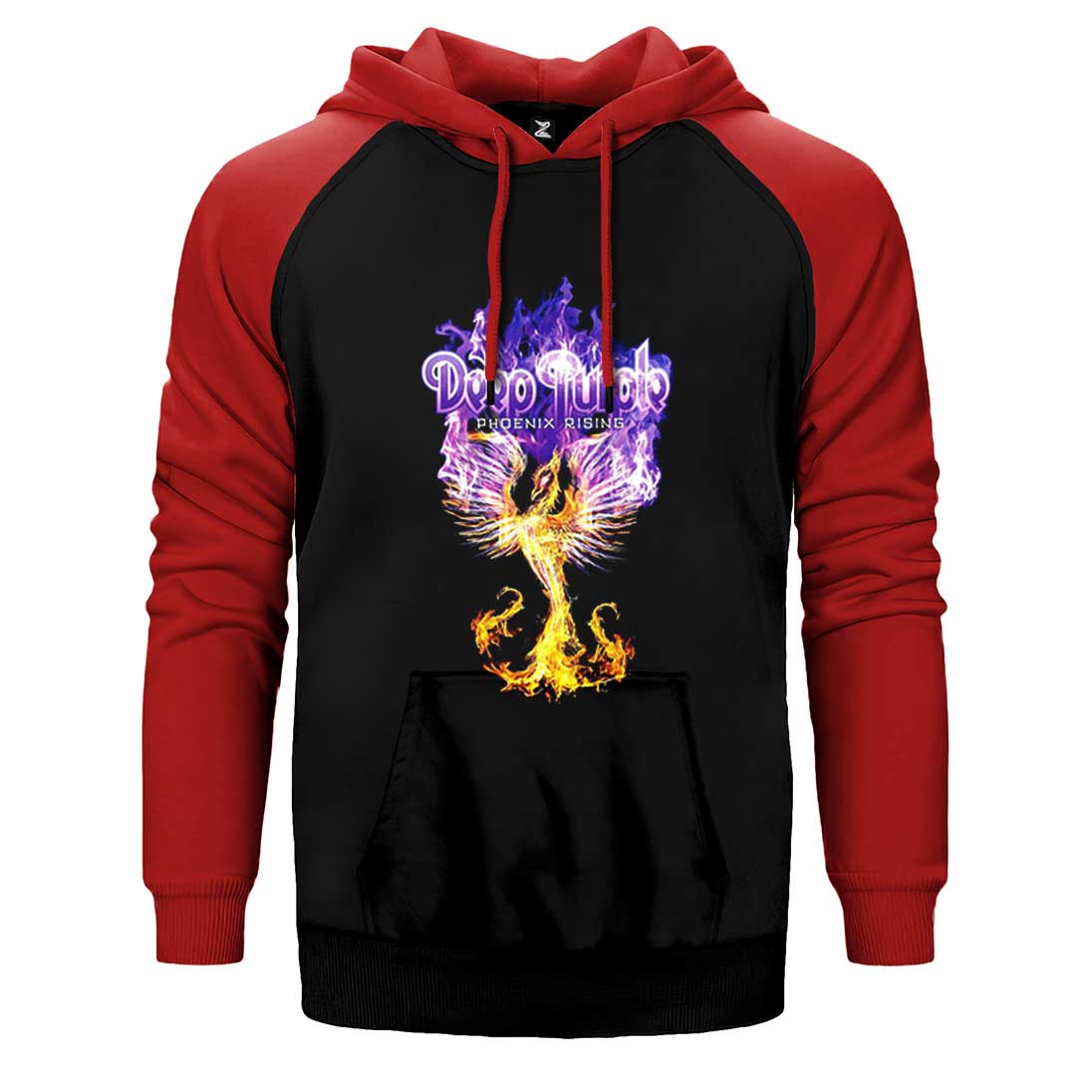 Deep purple Phoenix Rising Çift Renk Reglan Kol Sweatshirt / Hoodie