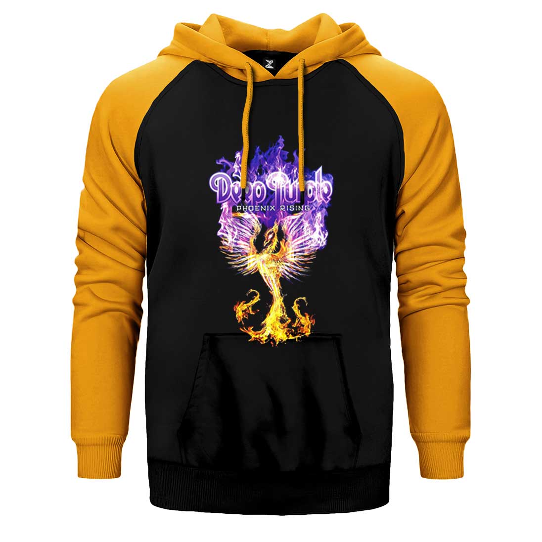 Deep purple Phoenix Rising Çift Renk Reglan Kol Sweatshirt / Hoodie