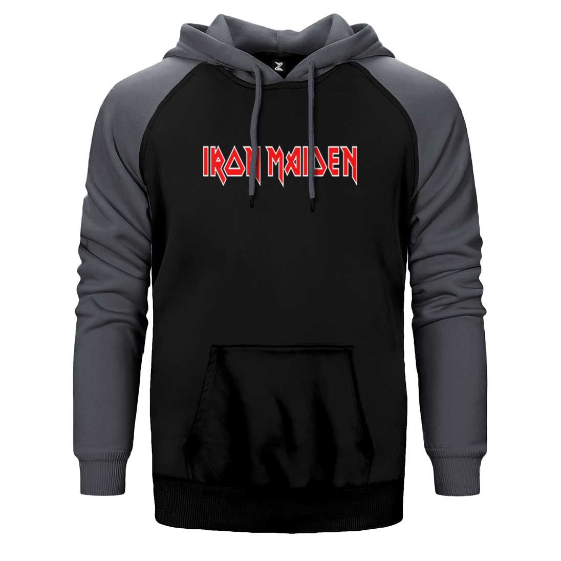 Iron maiden Red Text Çift Renk Reglan Kol Sweatshirt / Hoodie