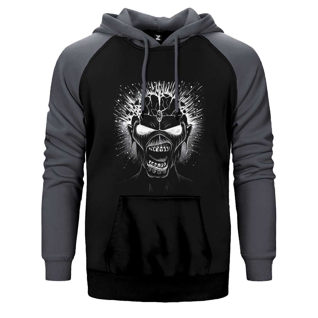 Iron maiden Skull Çift Renk Reglan Kol Sweatshirt / Hoodie