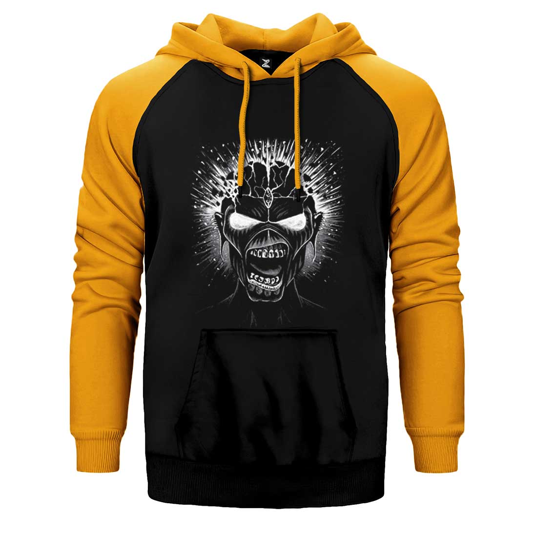 Iron maiden Skull Çift Renk Reglan Kol Sweatshirt / Hoodie