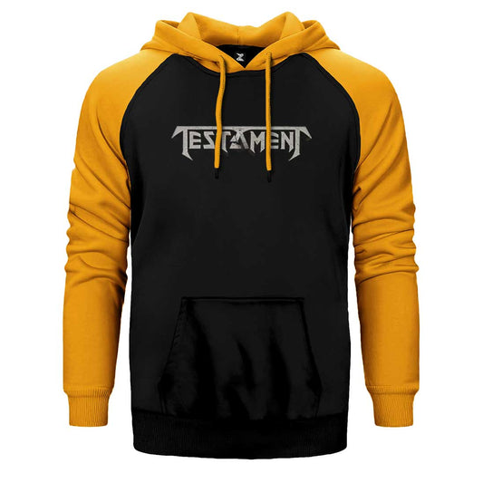 Testament Logo Çift Renk Reglan Kol Sweatshirt / Hoodie