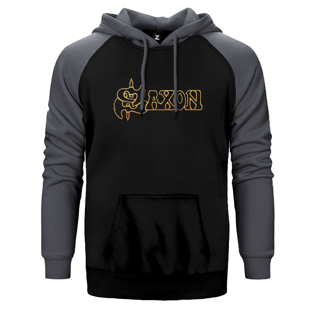 Saxon Gold Logo Çift Renk Reglan Kol Sweatshirt / Hoodie