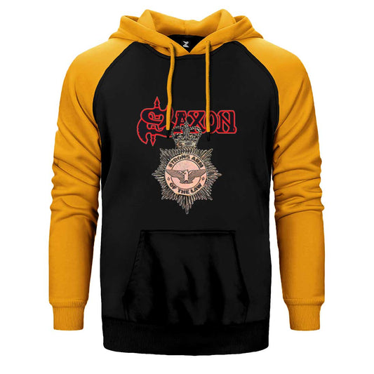 Saxon Strong Arm of the Law Çift Renk Reglan Kol Sweatshirt / Hoodie