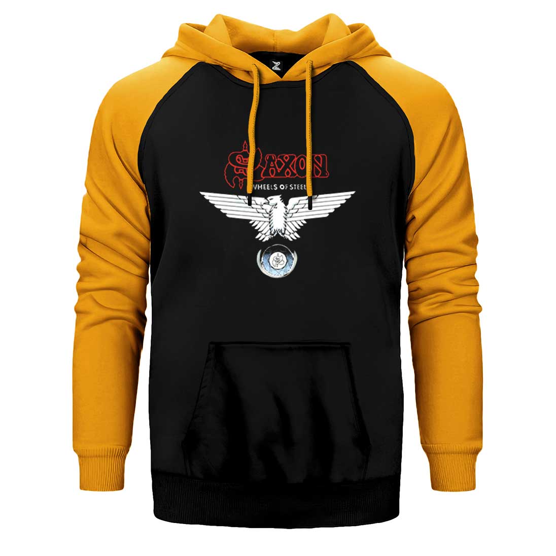 Saxon Wheels of Steel Çift Renk Reglan Kol Sweatshirt / Hoodie