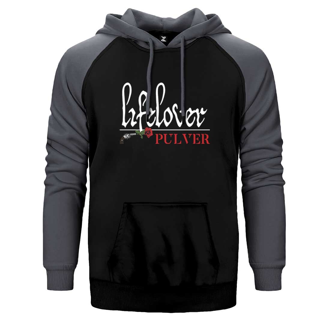 Lifelover Pulver Text Çift Renk Reglan Kol Sweatshirt / Hoodie