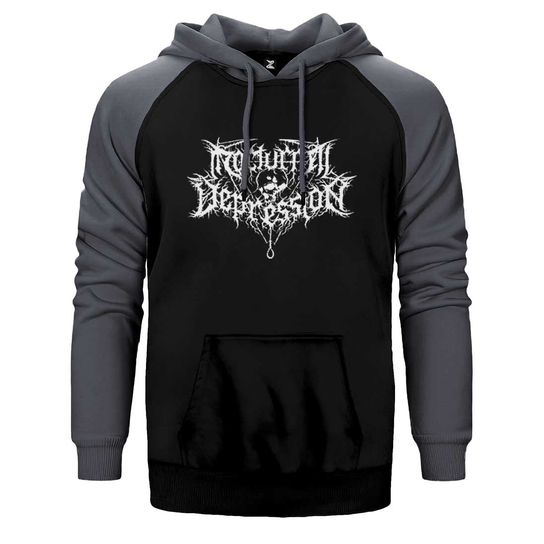 Nocturnal Depression Logo Çift Renk Reglan Kol Sweatshirt / Hoodie
