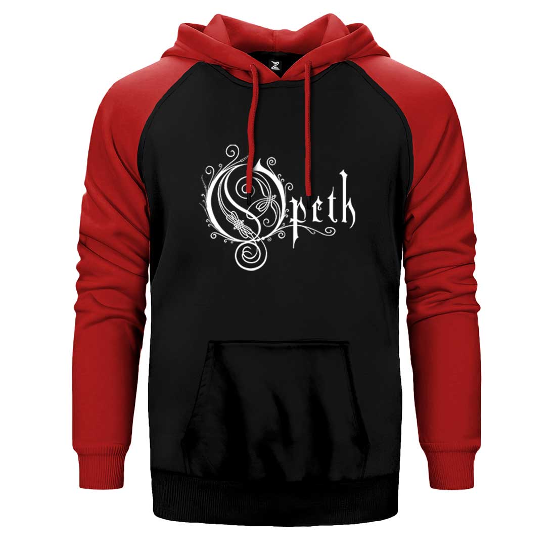 Opeth Logo White Çift Renk Reglan Kol Sweatshirt / Hoodie