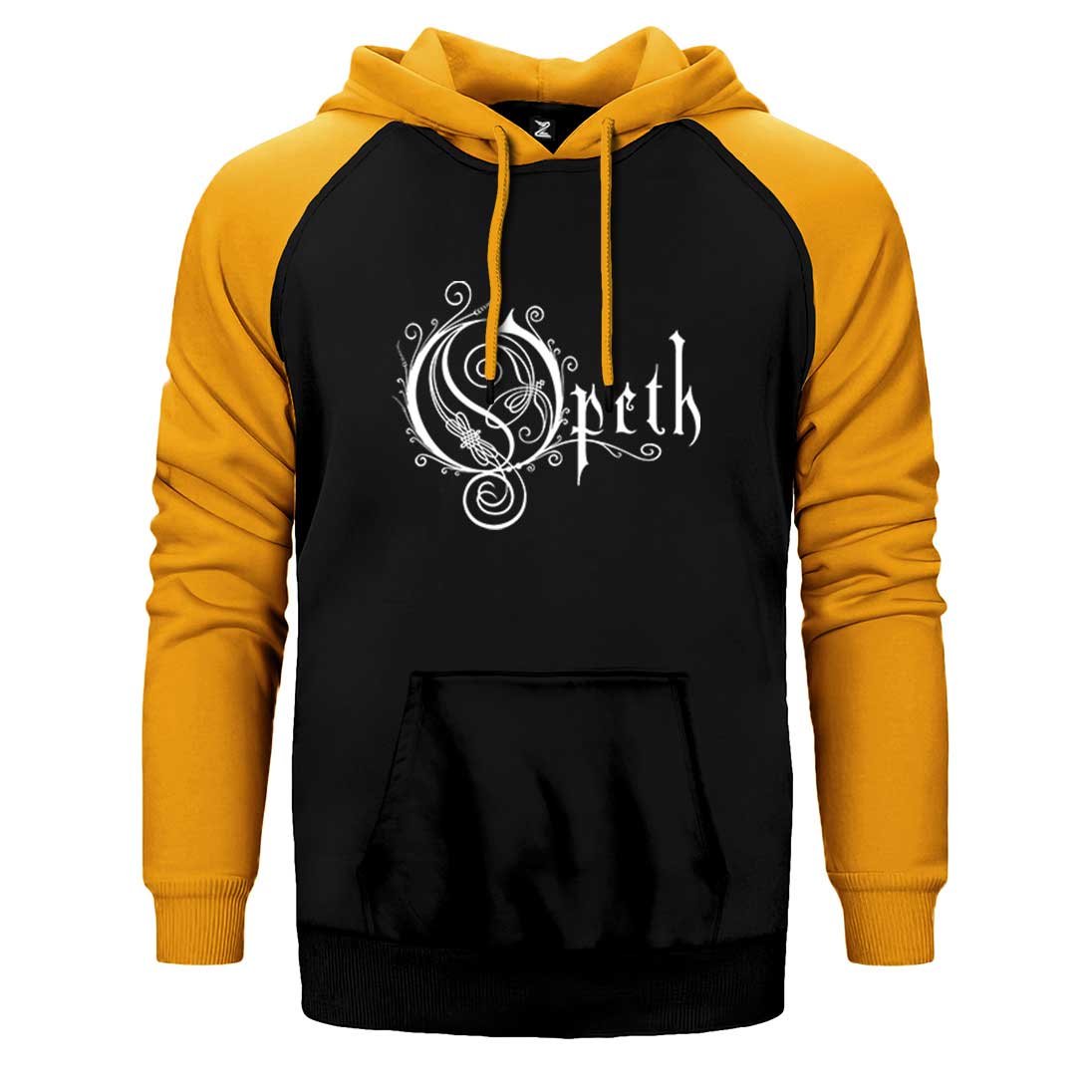 Opeth Logo White Çift Renk Reglan Kol Sweatshirt / Hoodie