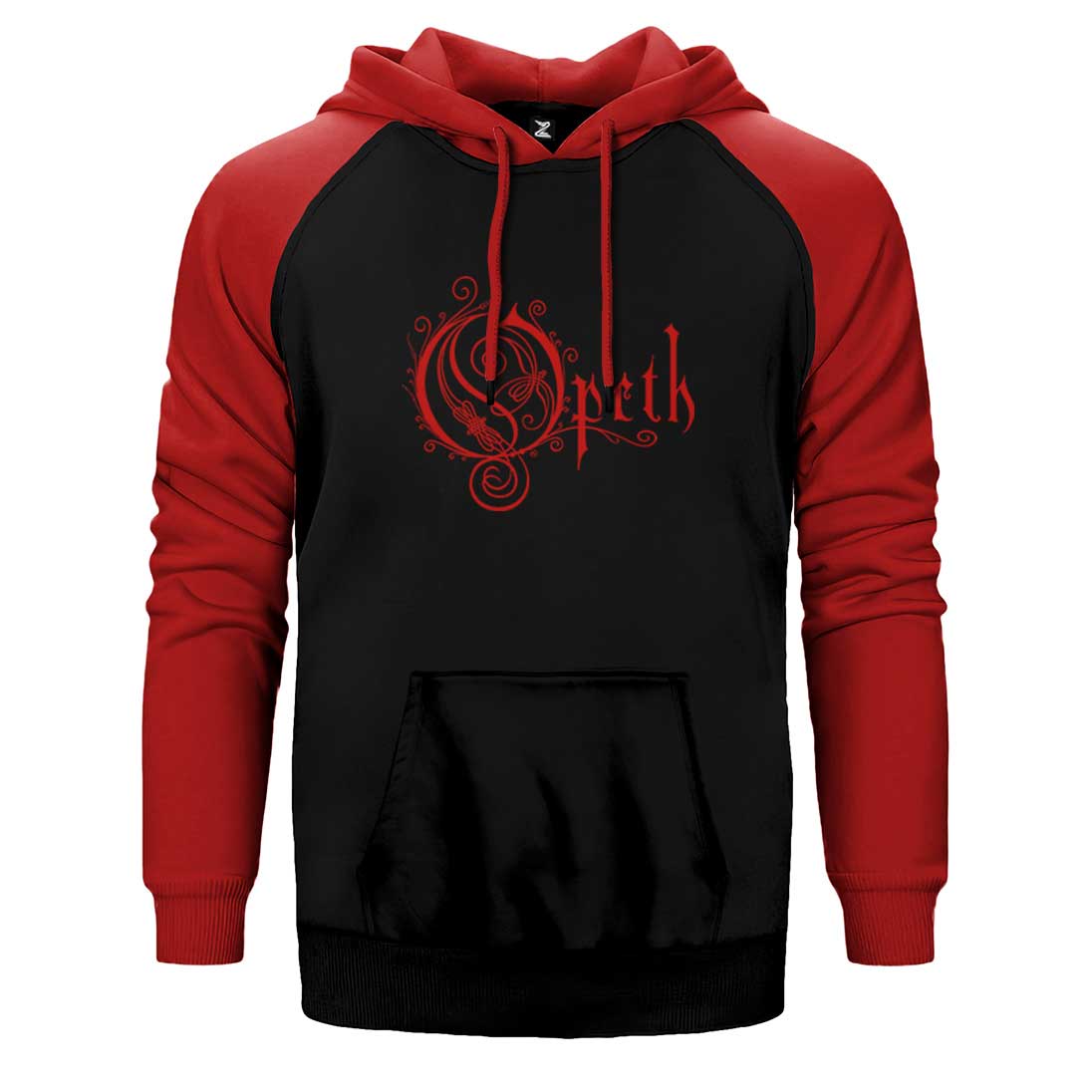 Opeth Red Text Çift Renk Reglan Kol Sweatshirt / Hoodie