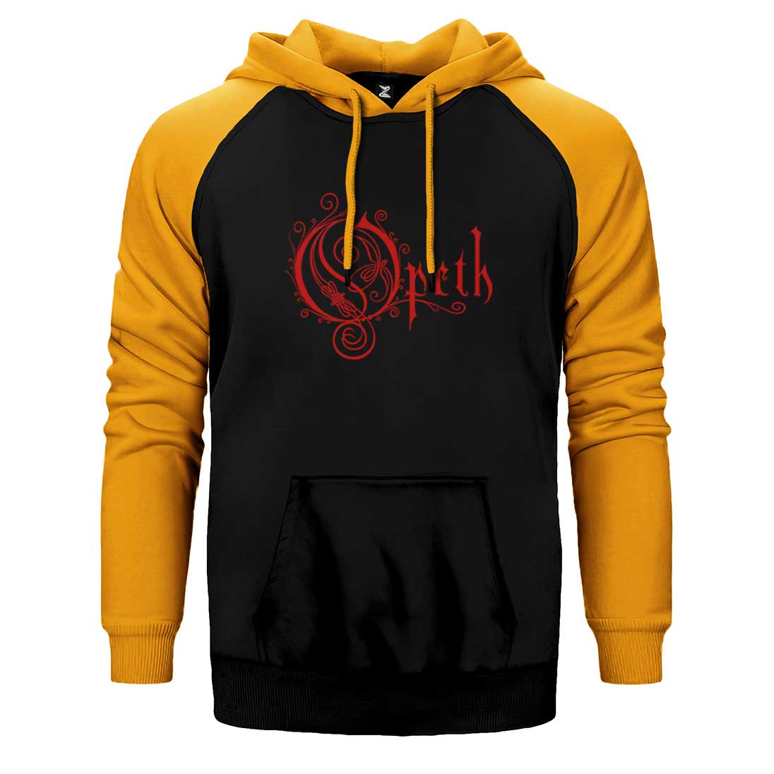 Opeth Red Text Çift Renk Reglan Kol Sweatshirt / Hoodie