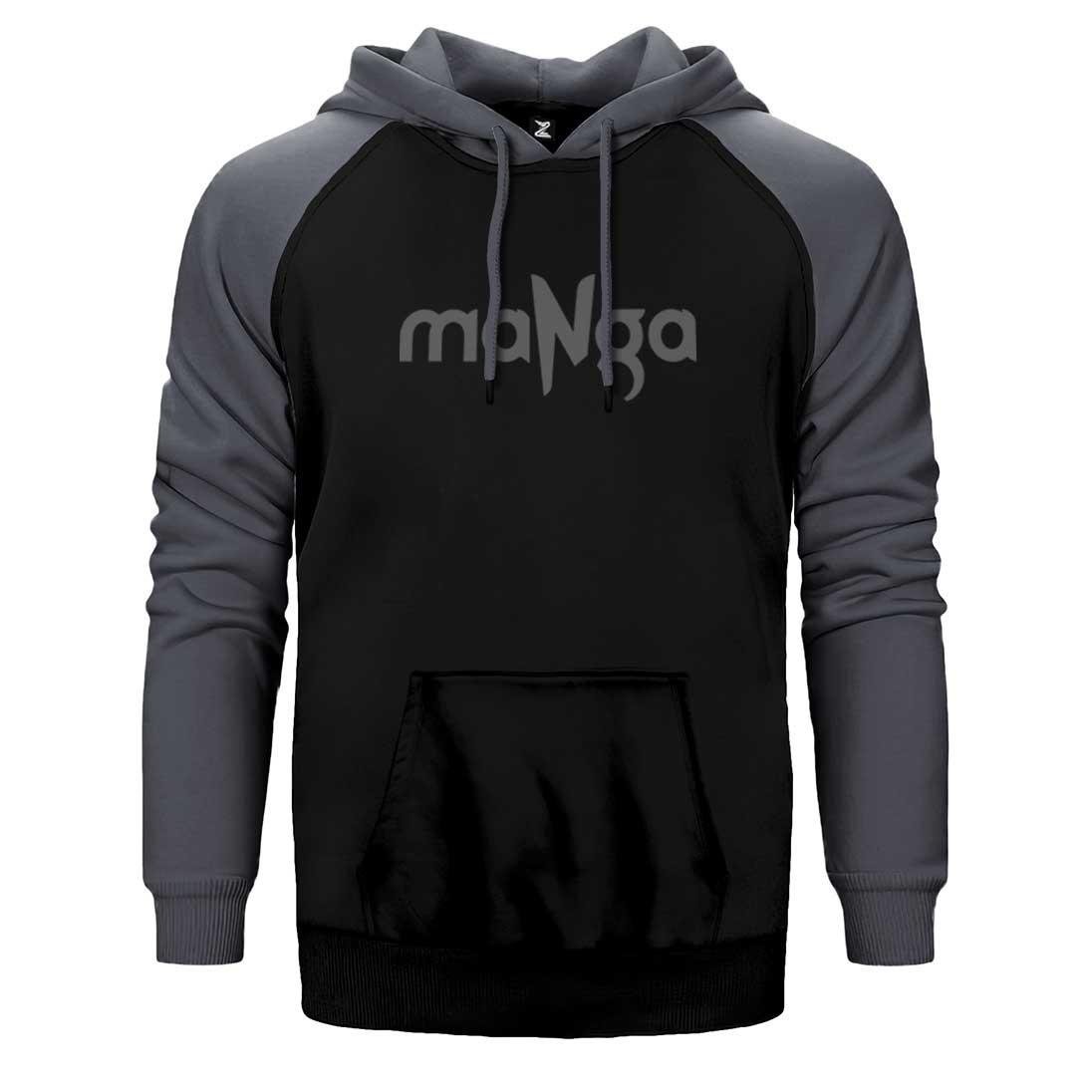 MaNga Yazı Çift Renk Reglan Kol Sweatshirt / Hoodie