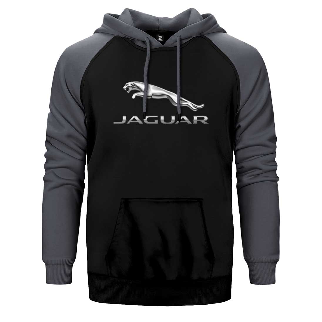 Jaguar Logo Silver Çift Renk Reglan Kol Sweatshirt / Hoodie
