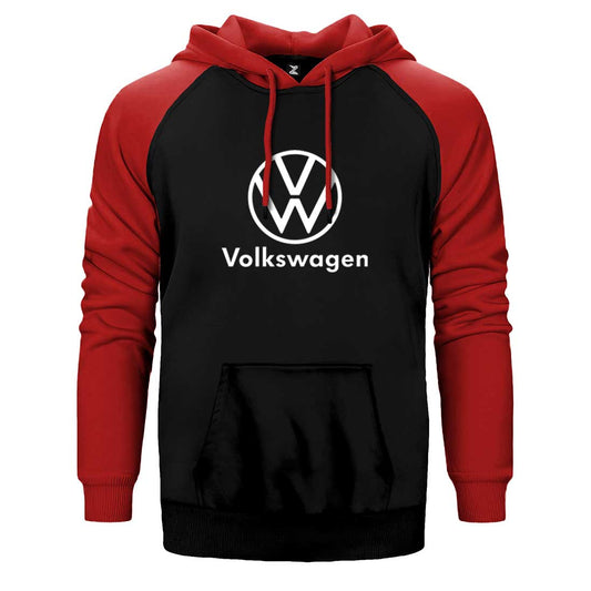 İndirimli Volkswagen New Logo Text Kırmızı Renk Reglan Kol Sweatshirt / Hoodie
