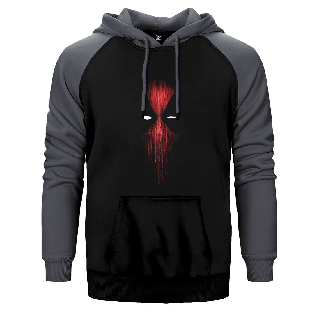 Deadpool Mask Çift Renk Reglan Kol Sweatshirt / Hoodie