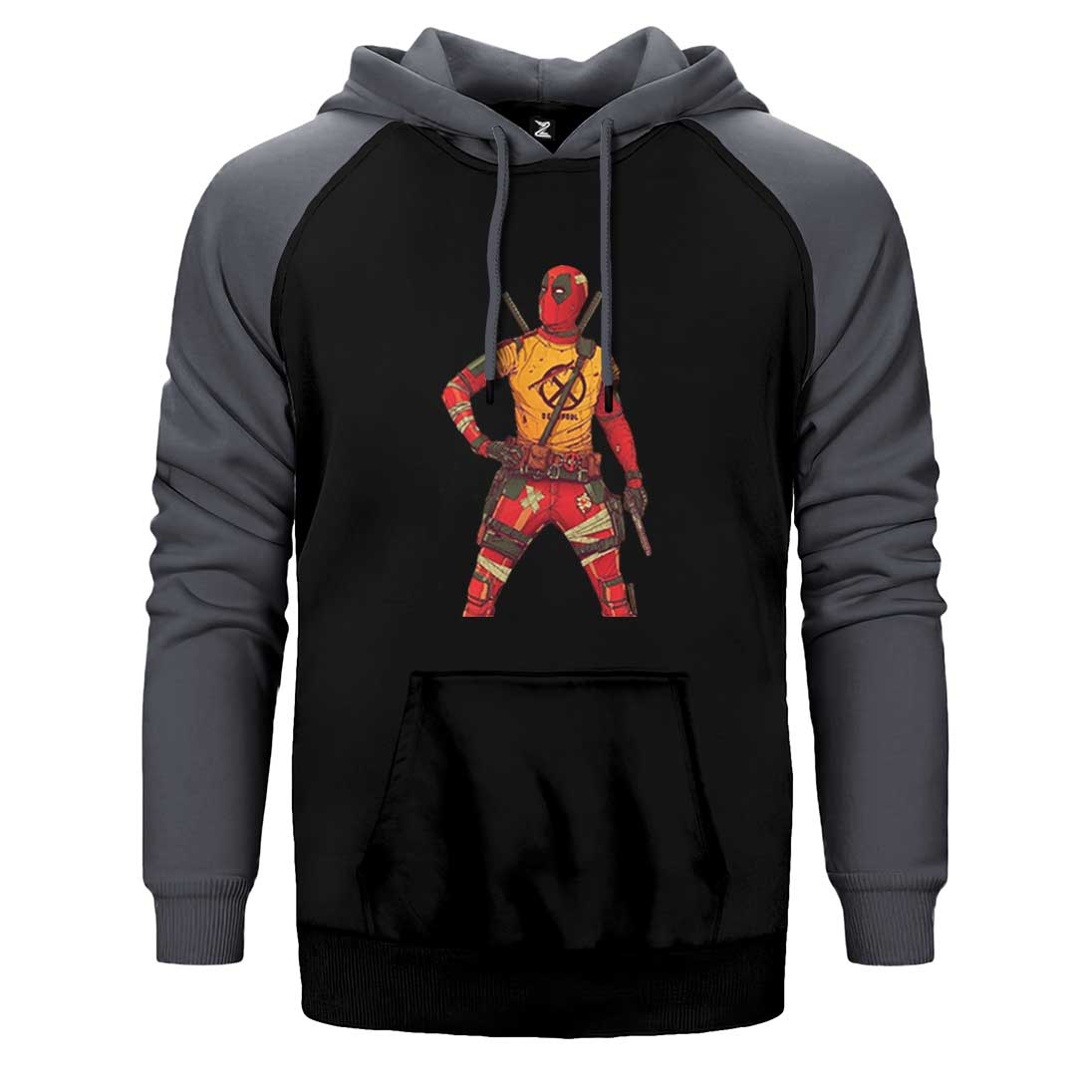 Deadpool X Men Logo Çift Renk Reglan Kol Sweatshirt / Hoodie