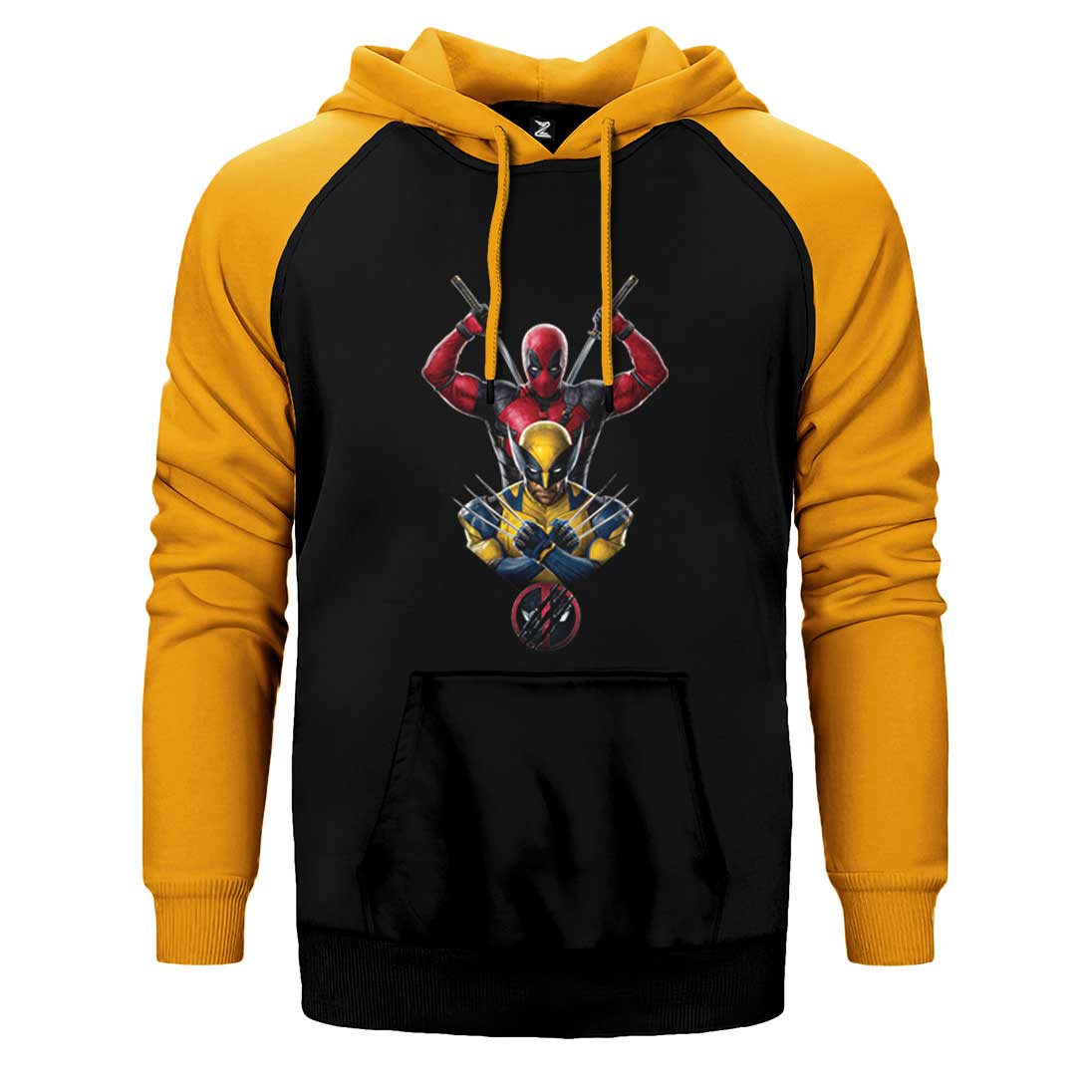 Deadpool Wolverine Warrios Çift Renk Reglan Kol Sweatshirt / Hoodie