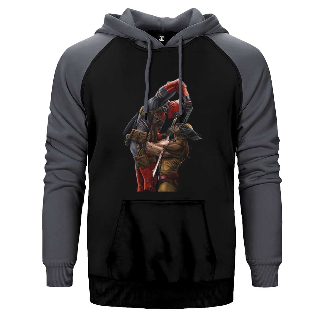 Deadpool Wolverine Çift Renk Reglan Kol Sweatshirt / Hoodie