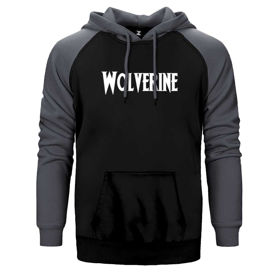 Wolverine Text White Çift Renk Reglan Kol Sweatshirt / Hoodie