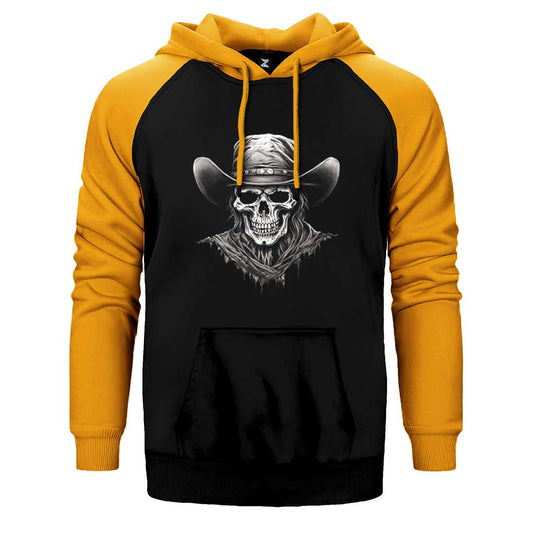 Kovboy Skull Çift Renk Reglan Kol Sweatshirt / Hoodie