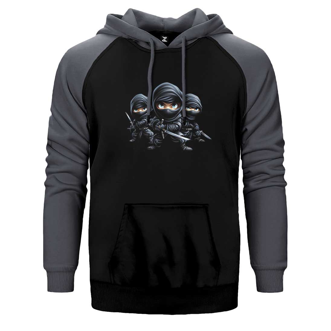 Childrens Ninjalar Çift Renk Reglan Kol Sweatshirt / Hoodie