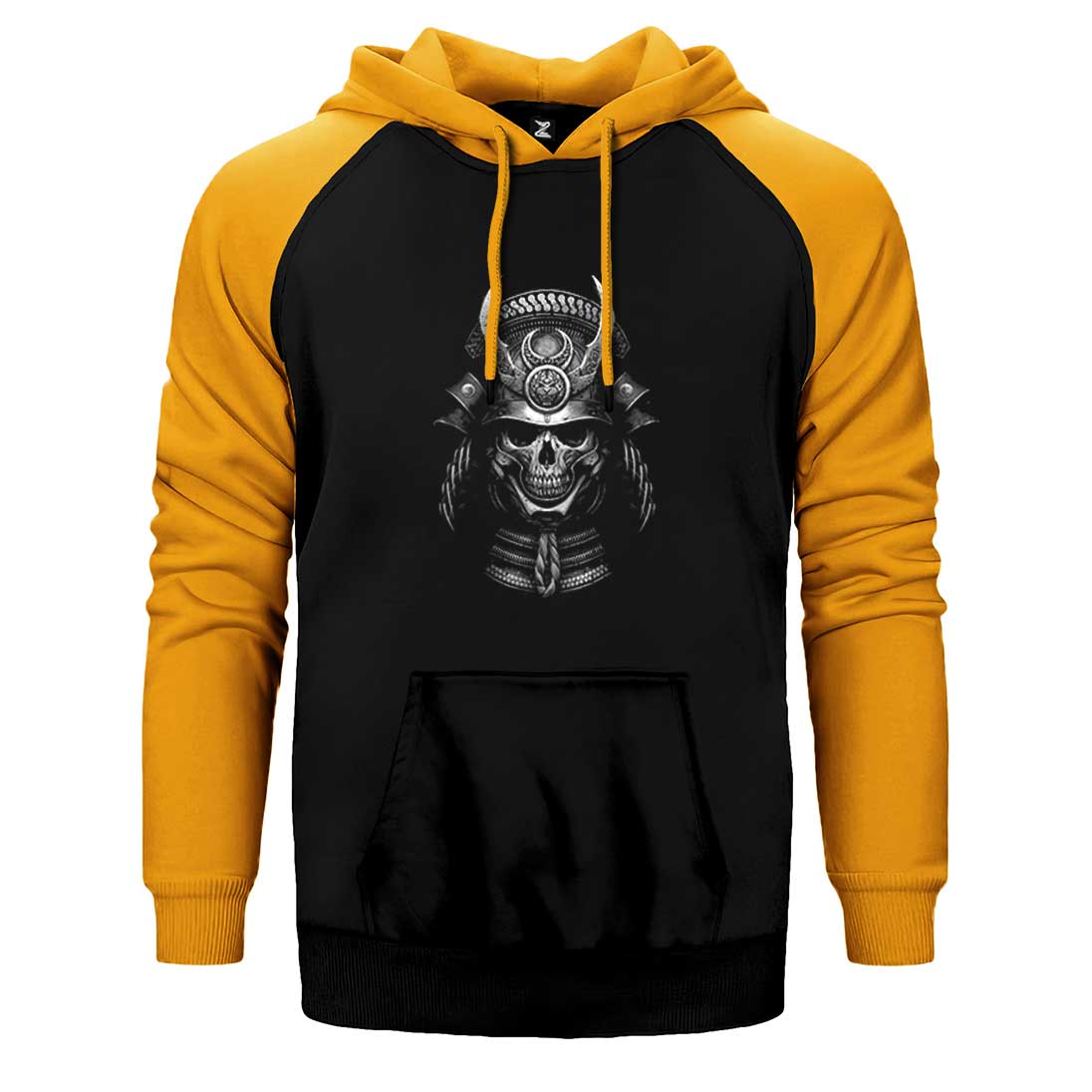 Samurai Skull Çift Renk Reglan Kol Sweatshirt / Hoodie