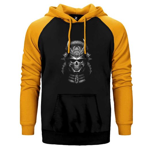 Samurai Skull Çift Renk Reglan Kol Sweatshirt / Hoodie