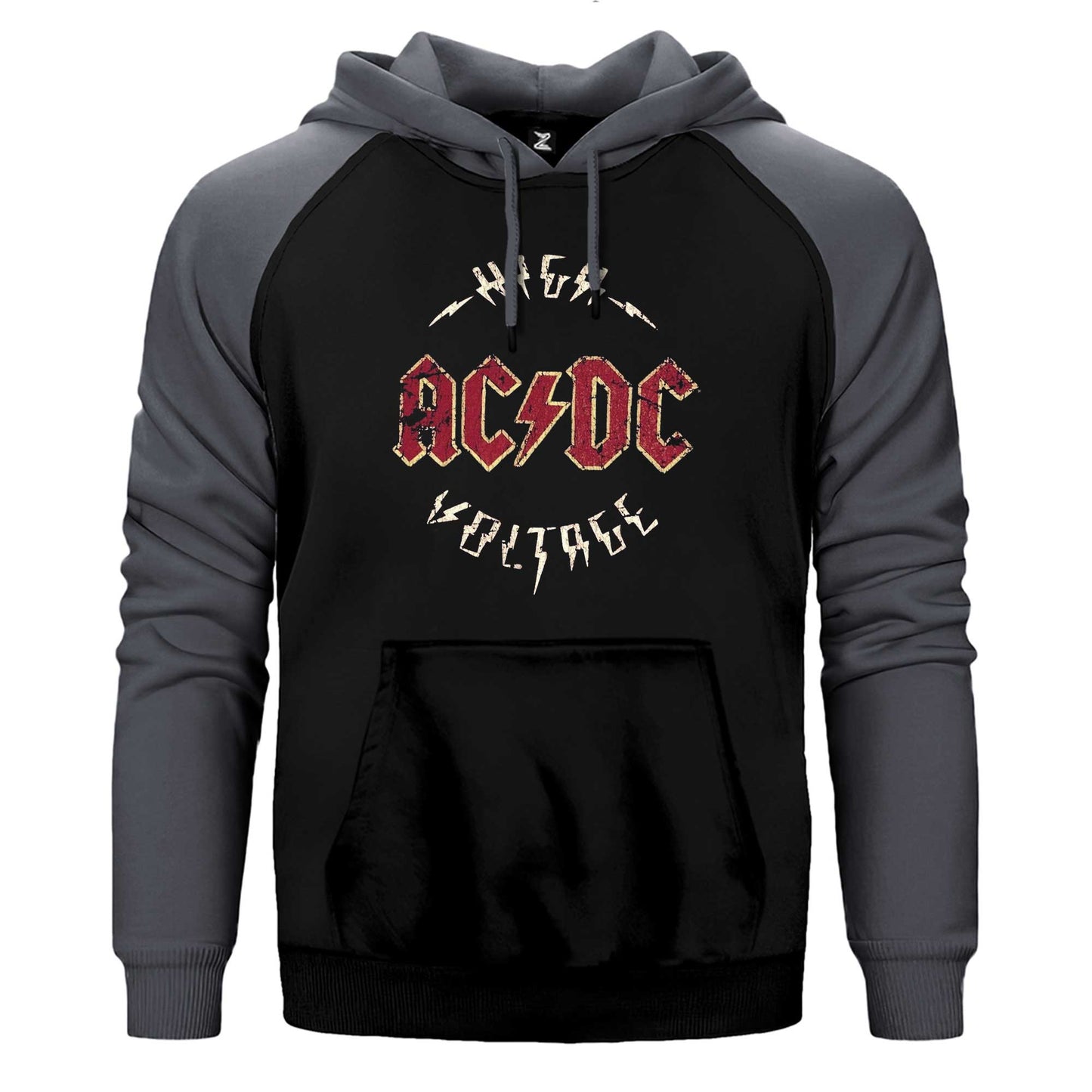 Ac Dc Logo Vintage Çift Renk Reglan Kol Sweatshirt / Hoodie