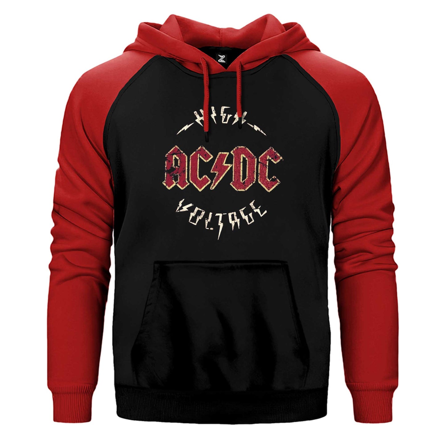 Ac Dc Logo Vintage Çift Renk Reglan Kol Sweatshirt / Hoodie