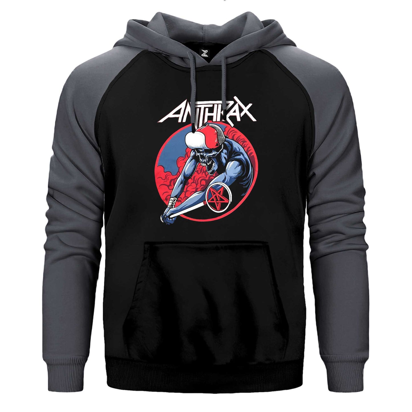 Anthrax Pentegram Çift Renk Reglan Kol Sweatshirt / Hoodie