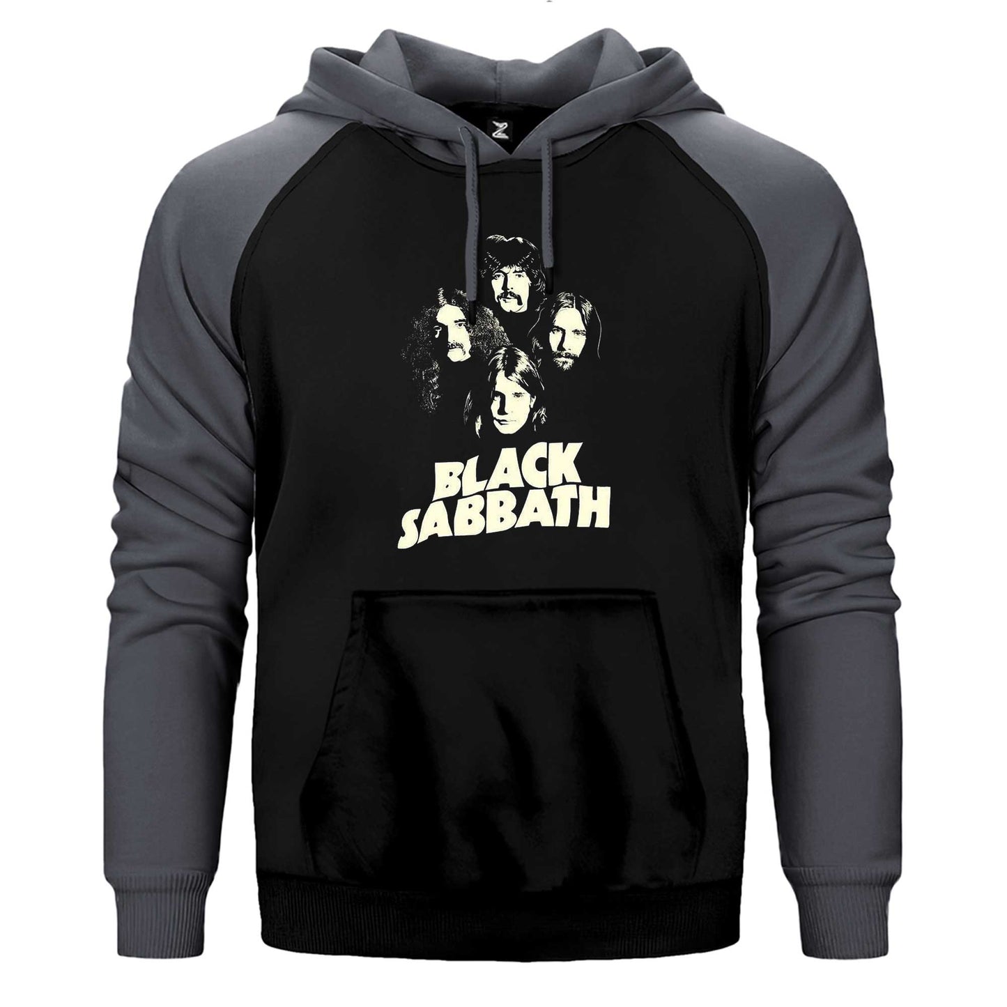 Black Sabbath Siluet Çift Renk Reglan Kol Sweatshirt / Hoodie