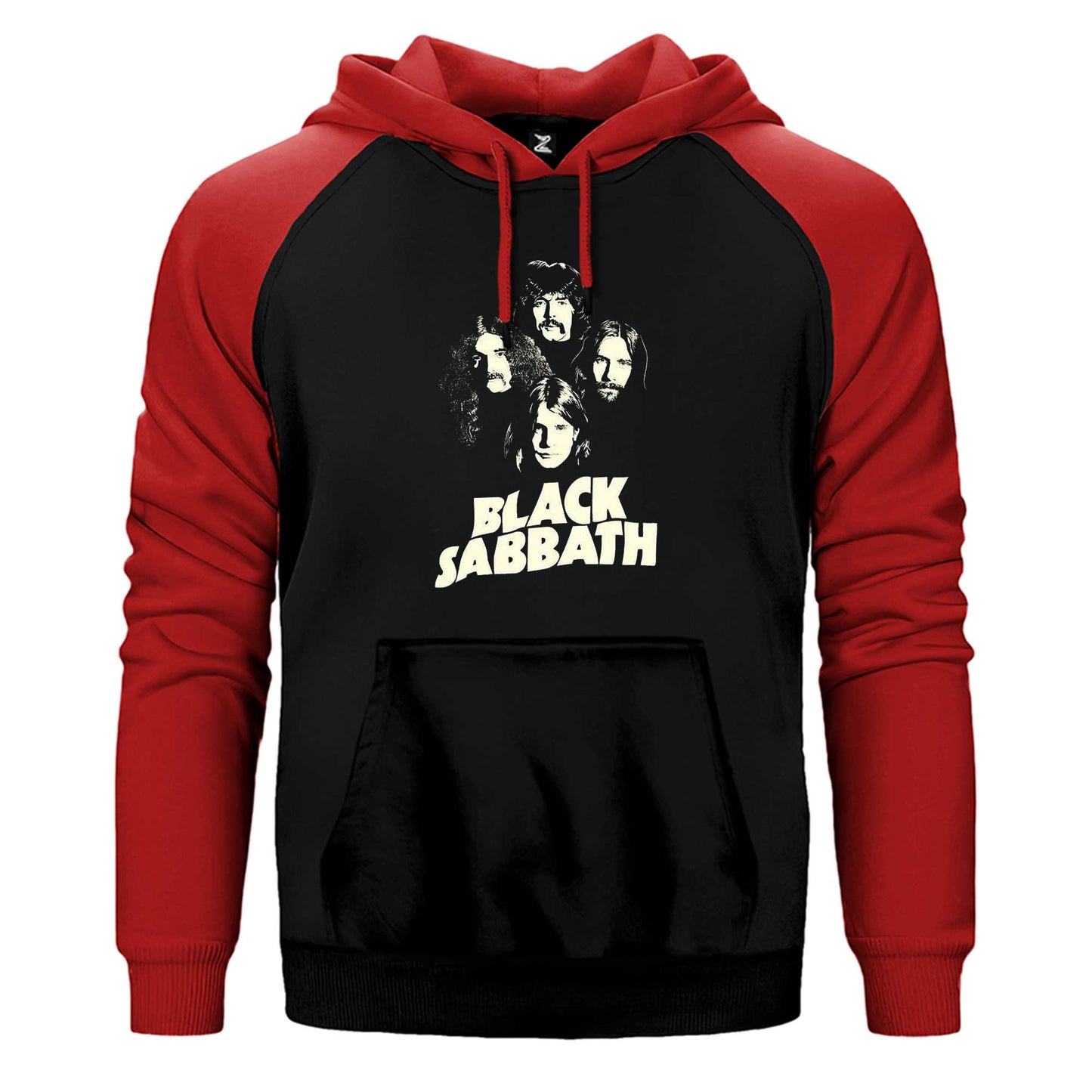 Black Sabbath Siluet Çift Renk Reglan Kol Sweatshirt / Hoodie