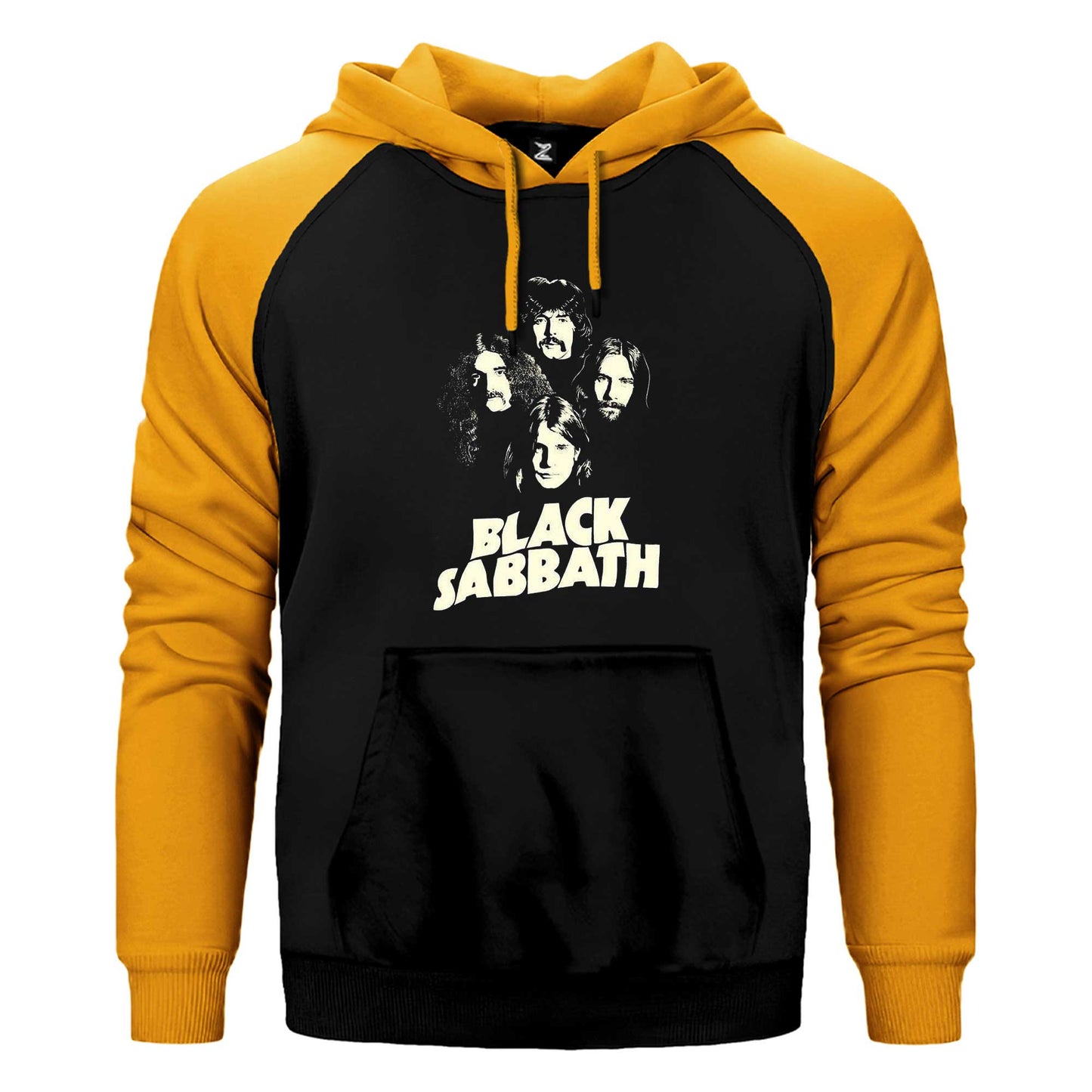 Black Sabbath Siluet Çift Renk Reglan Kol Sweatshirt / Hoodie