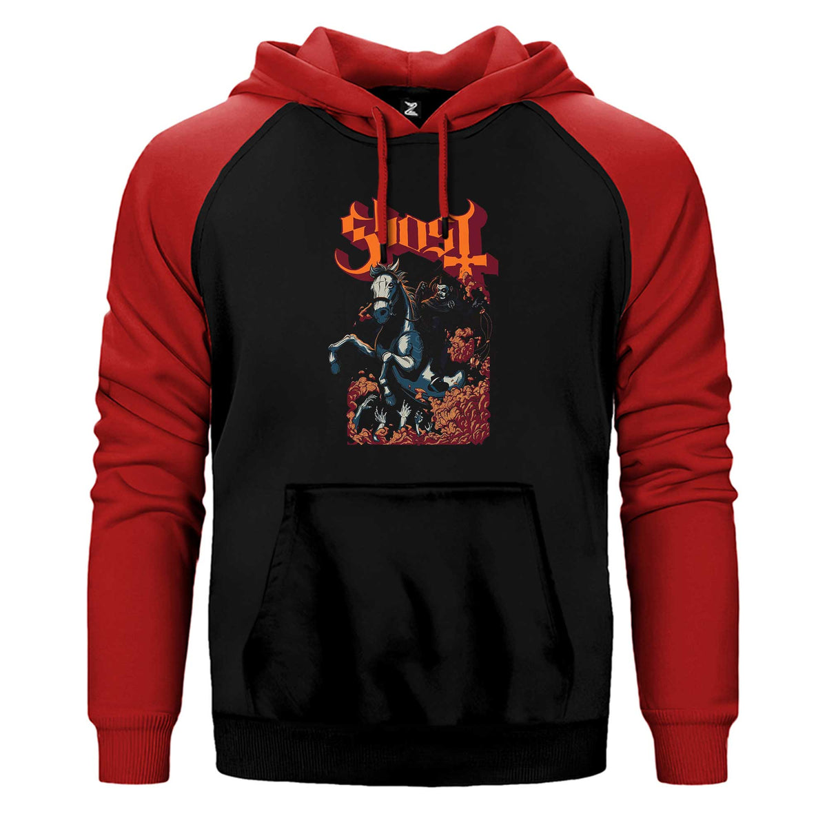 Ghost Horse Çift Renk Reglan Kol Sweatshirt / Hoodie