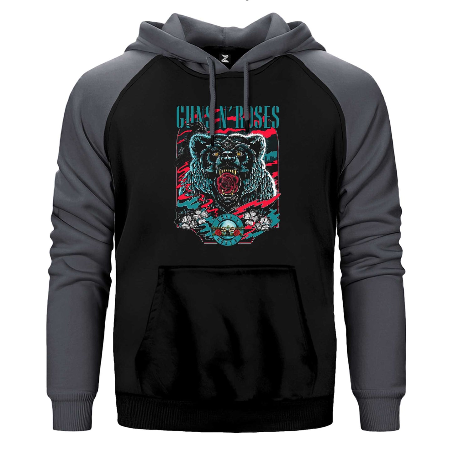 Guns N Roses Bear Çift Renk Reglan Kol Sweatshirt / Hoodie
