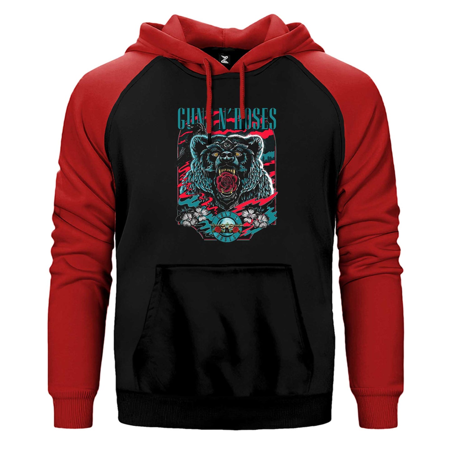 Guns N Roses Bear Çift Renk Reglan Kol Sweatshirt / Hoodie